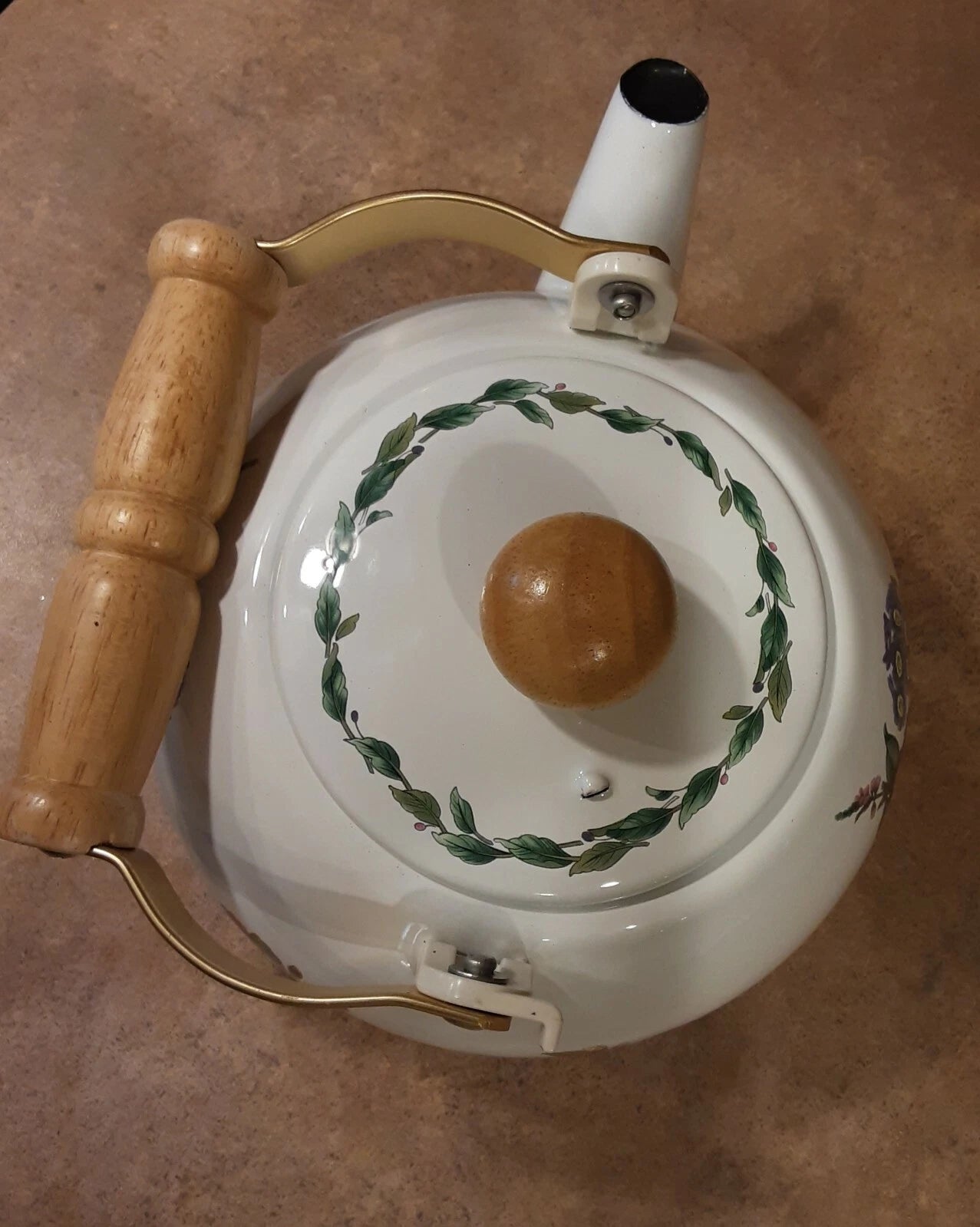 Vintage Teapot Japanese  Noritake Enamel Kettle Teapot