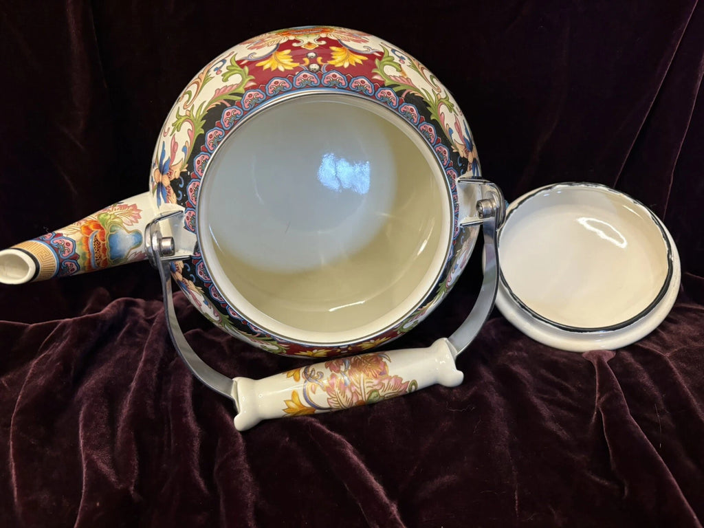 Vintage Floral Enamel Tea Kettle -   2.5L Stovetop