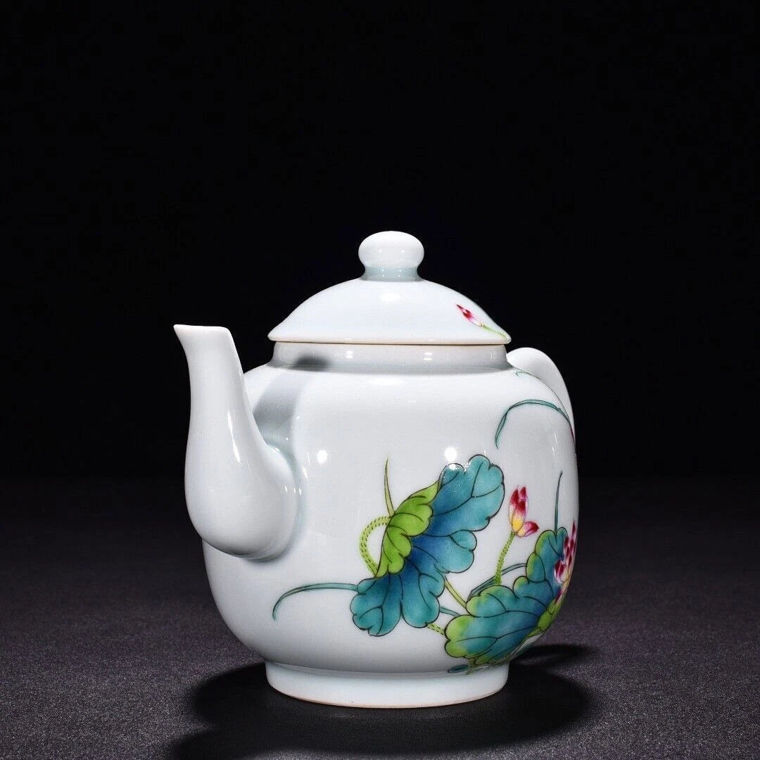 6.8 "Old China porcelain Qing Dynasty Yongzheng Enamel color lotus pot