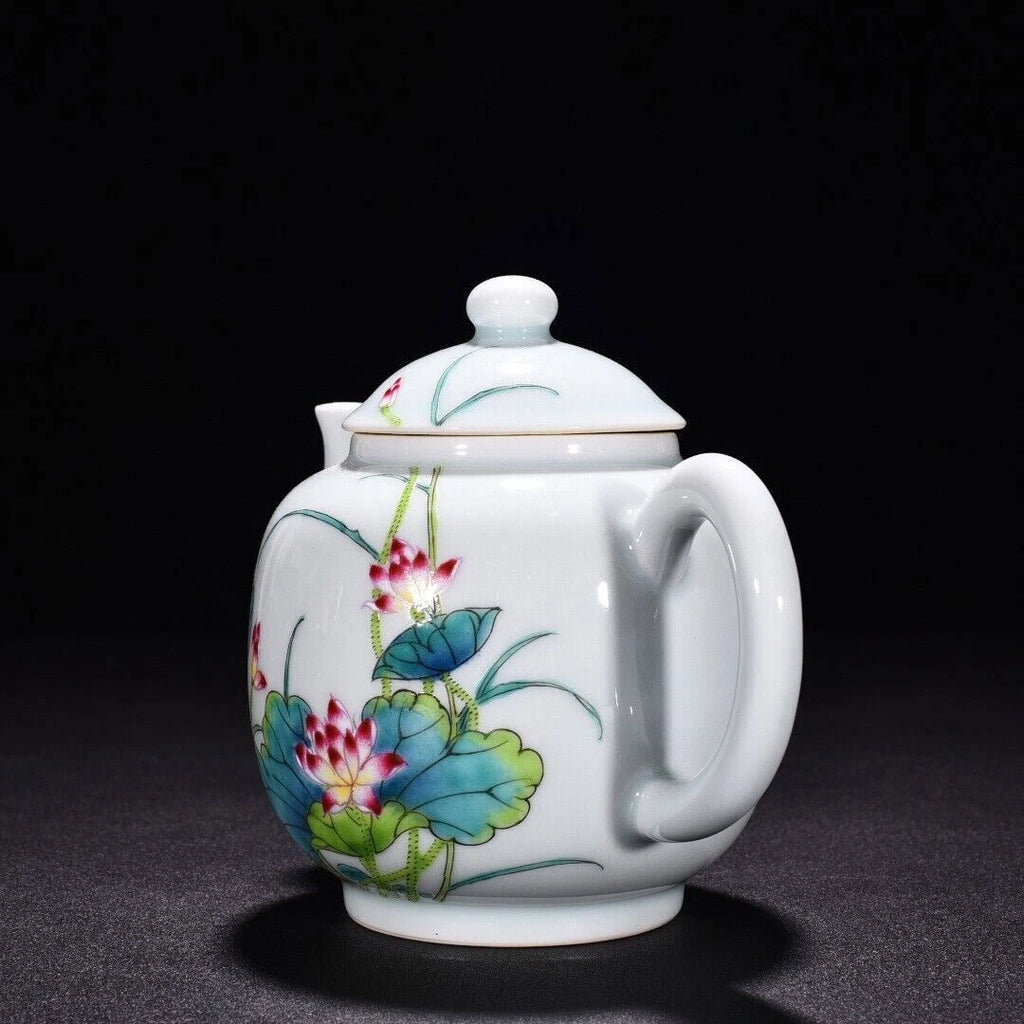 6.8 "Old China porcelain Qing Dynasty Yongzheng Enamel color lotus pot
