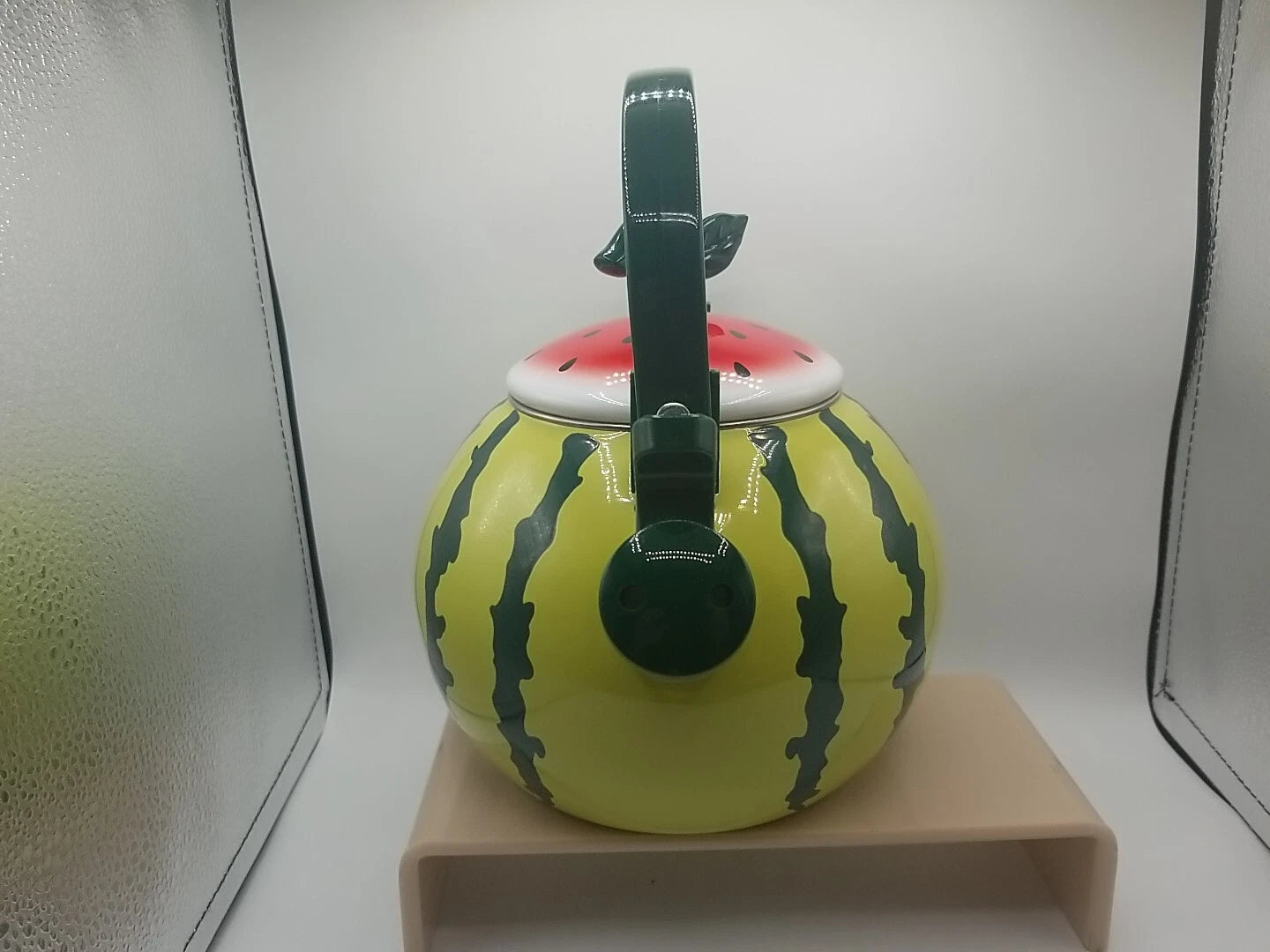 Watermelon Enameled 1.6 Quart Enamel-on-Steel Whistling Tea Kettle Teapot