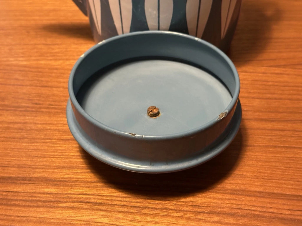 Mid-century Vintage Baby Blue Enamel Lotus Catherine Holm Tea Kettle Pot