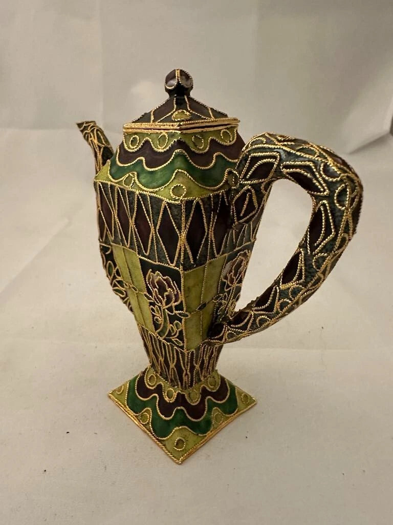 NYCO Miniature Gold Enamel Art Cloisonne Teapot