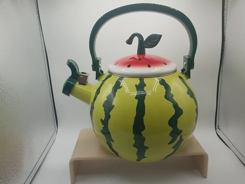 Watermelon Enameled 1.6 Quart Enamel-on-Steel Whistling Tea Kettle Teapot