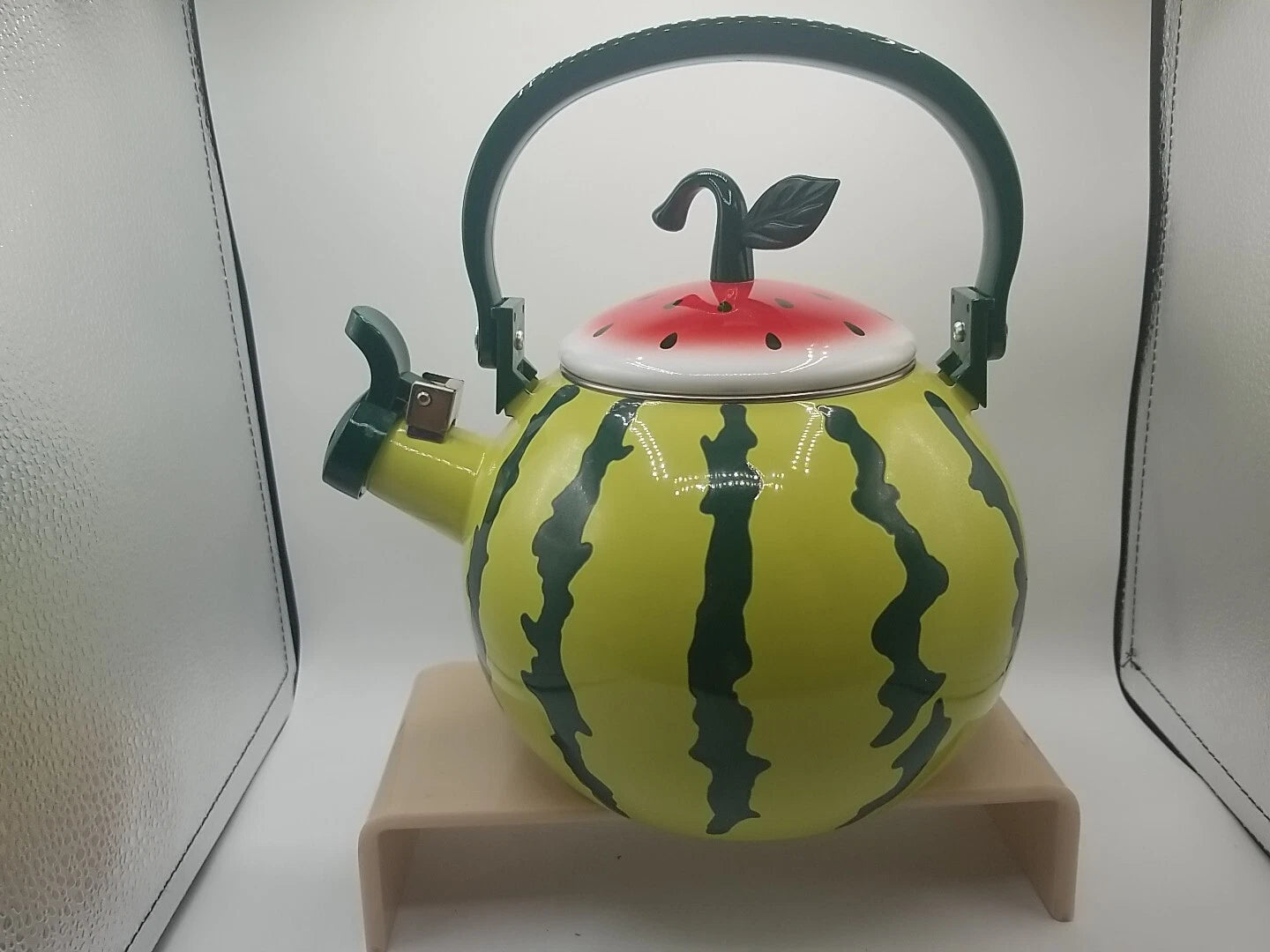 Watermelon Enameled 1.6 Quart Enamel-on-Steel Whistling Tea Kettle Teapot