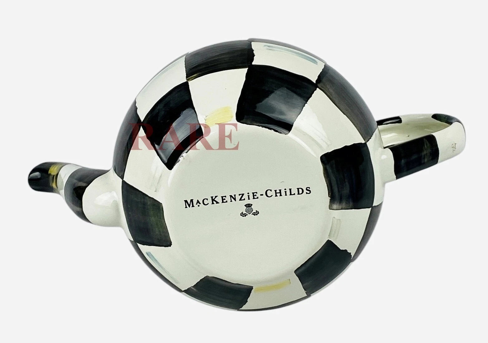 MacKenzie-Childs Courtly Check Enamel Tea For Me Pot New No Box