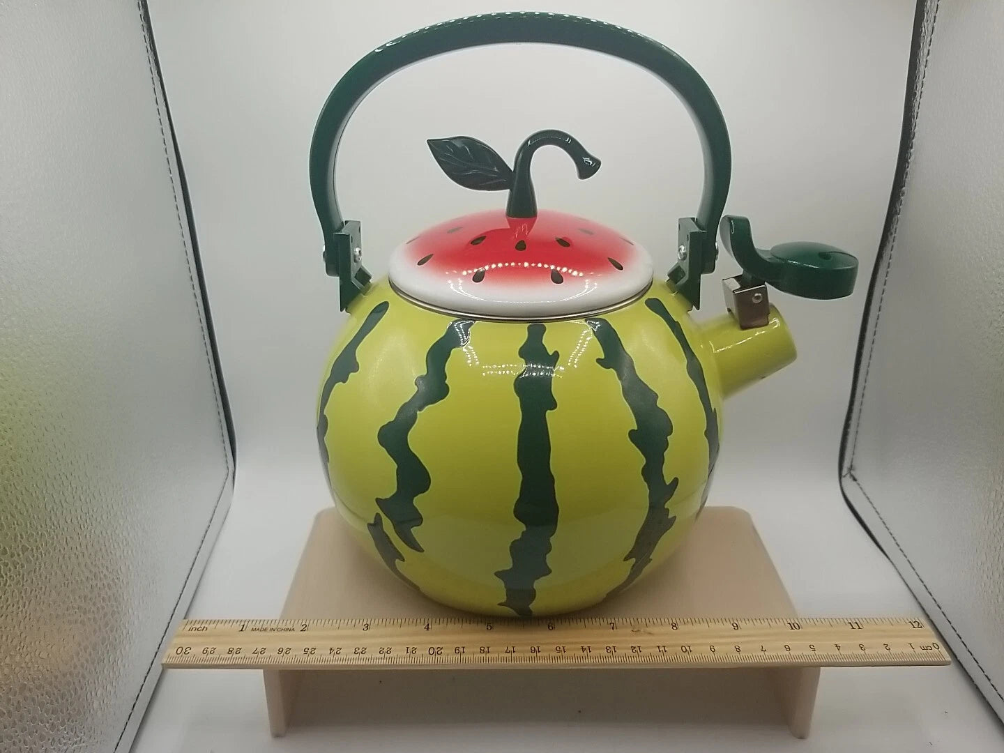 Watermelon Enameled 1.6 Quart Enamel-on-Steel Whistling Tea Kettle Teapot