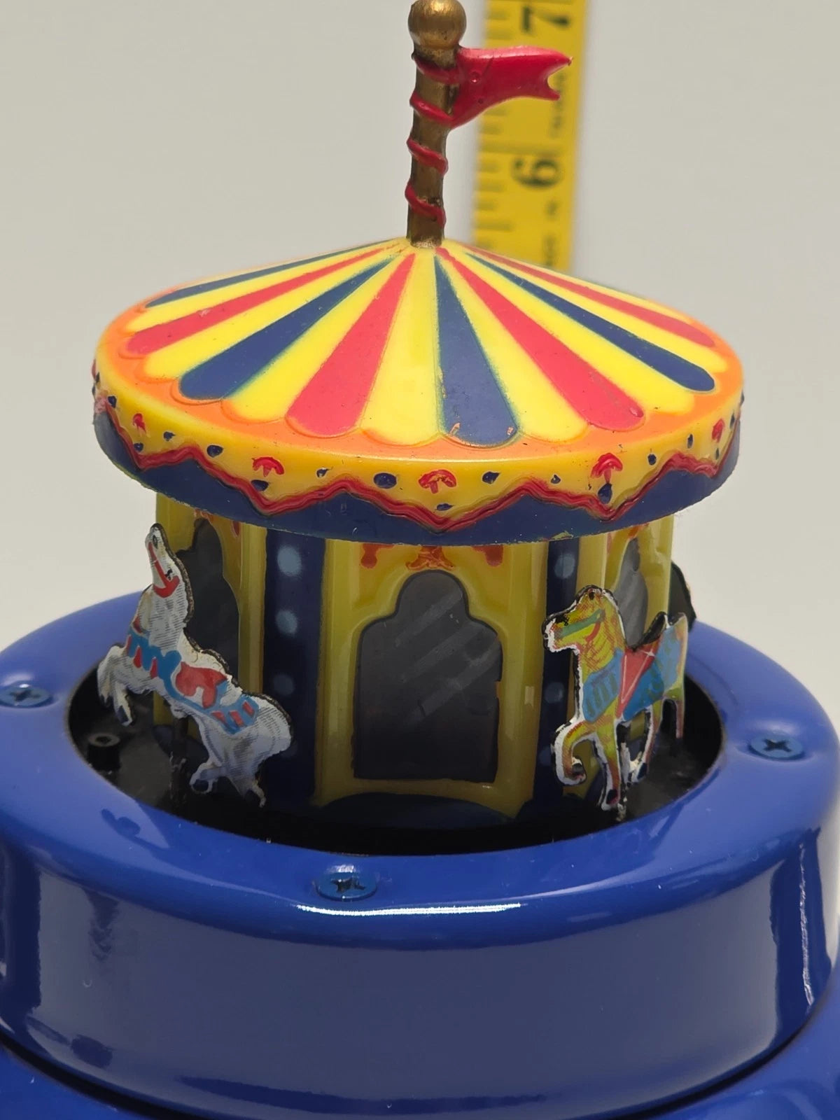 Kamenstein World of Motion Mini Carousel Teapot Whistling Circus Horses Rare