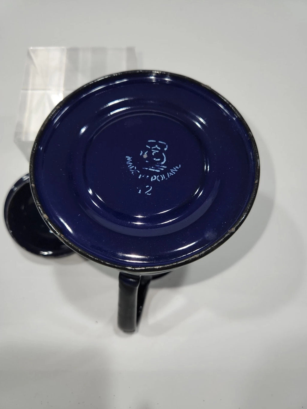 Vintage  Cobalt Blue Enamelware Teapot/Pitcher  Goose neck spout  Poland RARE