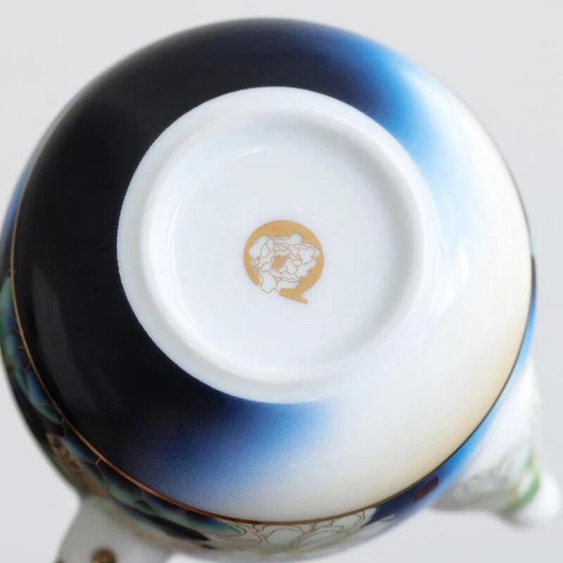Tea Pot Handpainted Craft Color Enamel Porcelain Serving Pot Tea Brewer Holder
