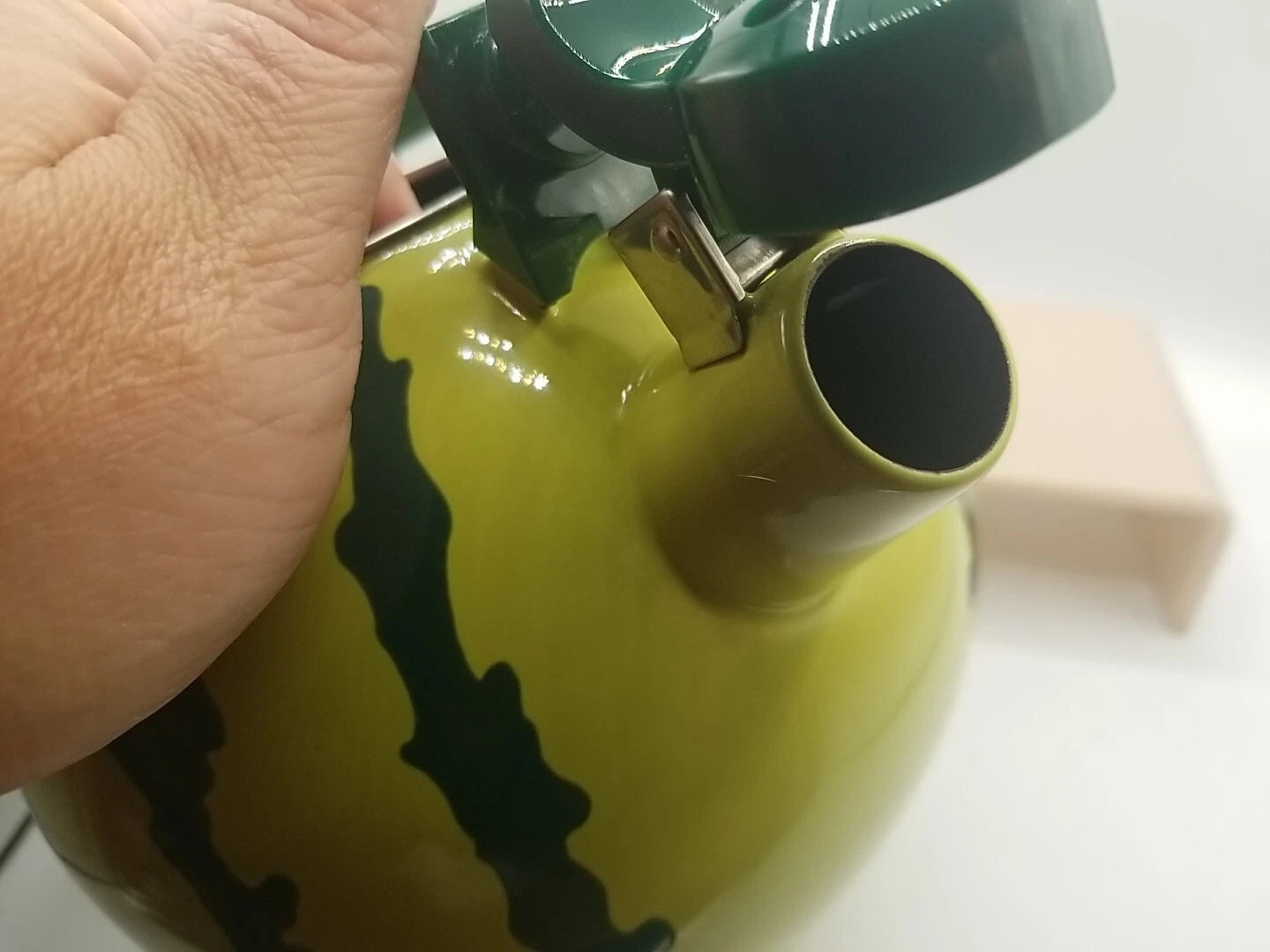 Watermelon Enameled 1.6 Quart Enamel-on-Steel Whistling Tea Kettle Teapot