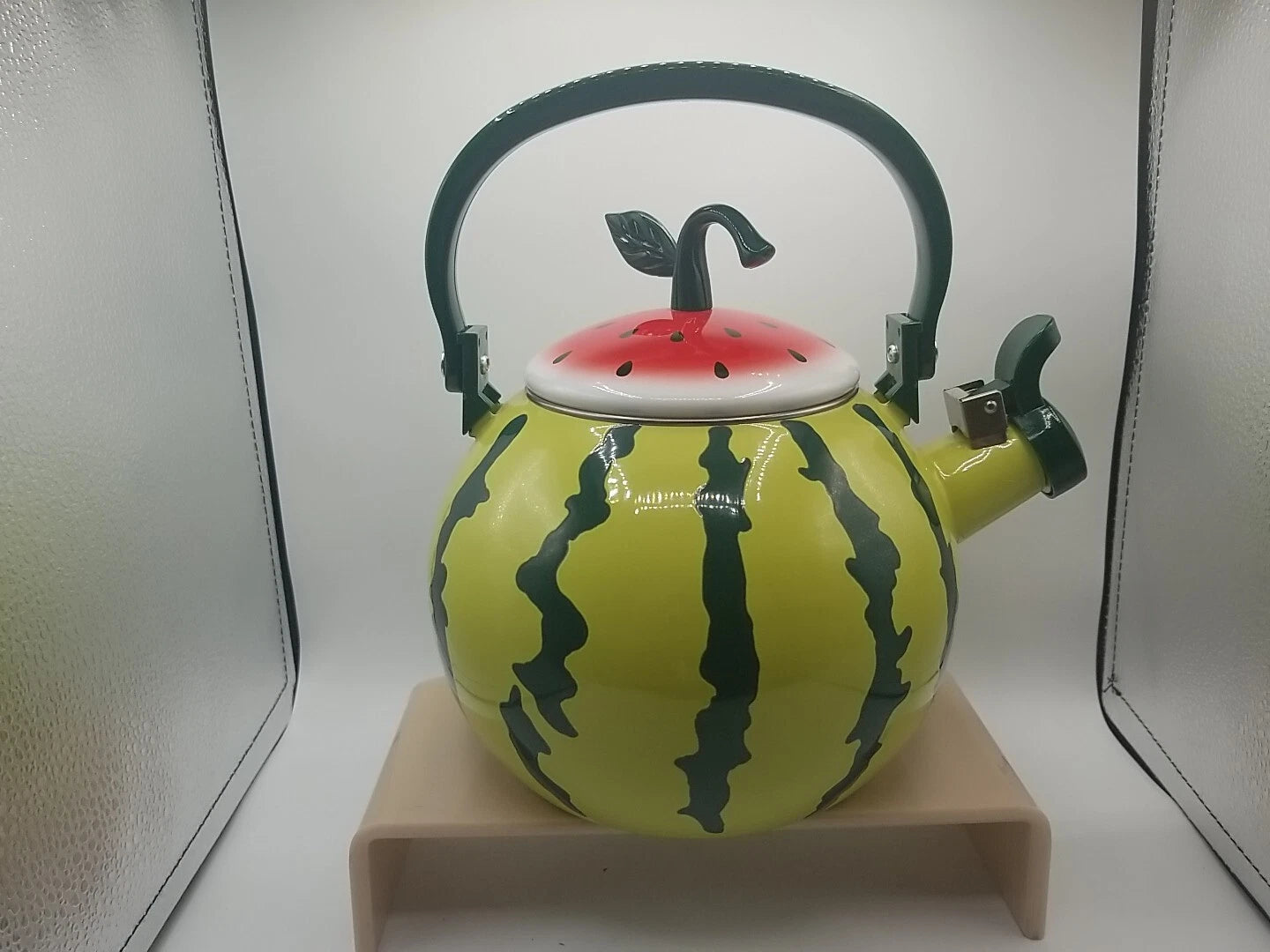 Watermelon Enameled 1.6 Quart Enamel-on-Steel Whistling Tea Kettle Teapot