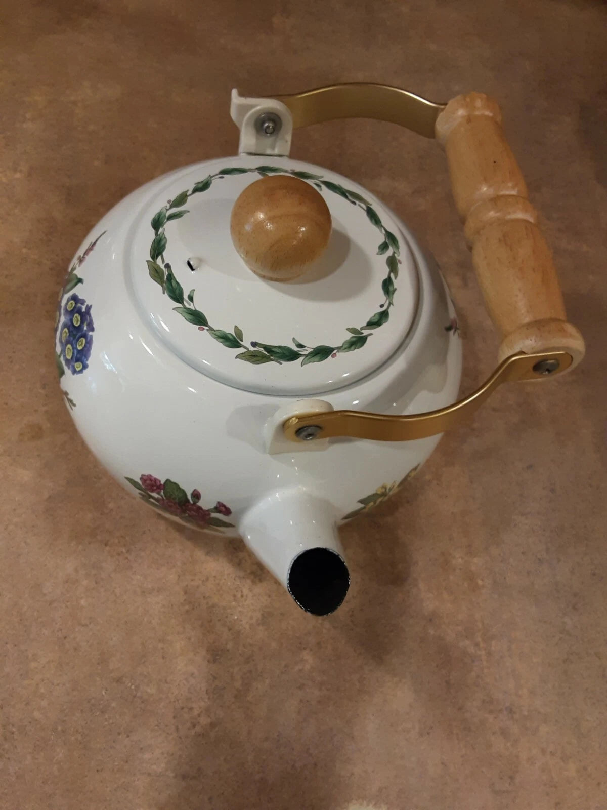 Vintage Teapot Japanese  Noritake Enamel Kettle Teapot
