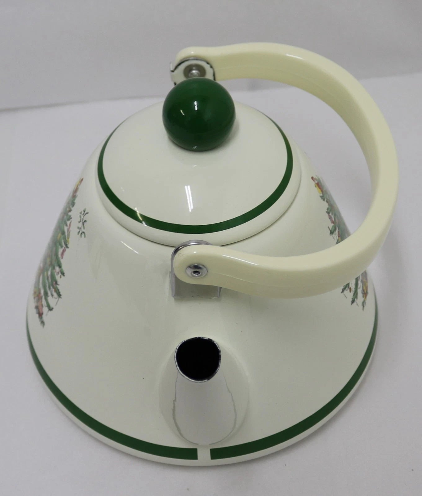 Spode Christmas Tree 2.2 Quart Whistling Tea Kettle - Porcelain Enamel on Steel
