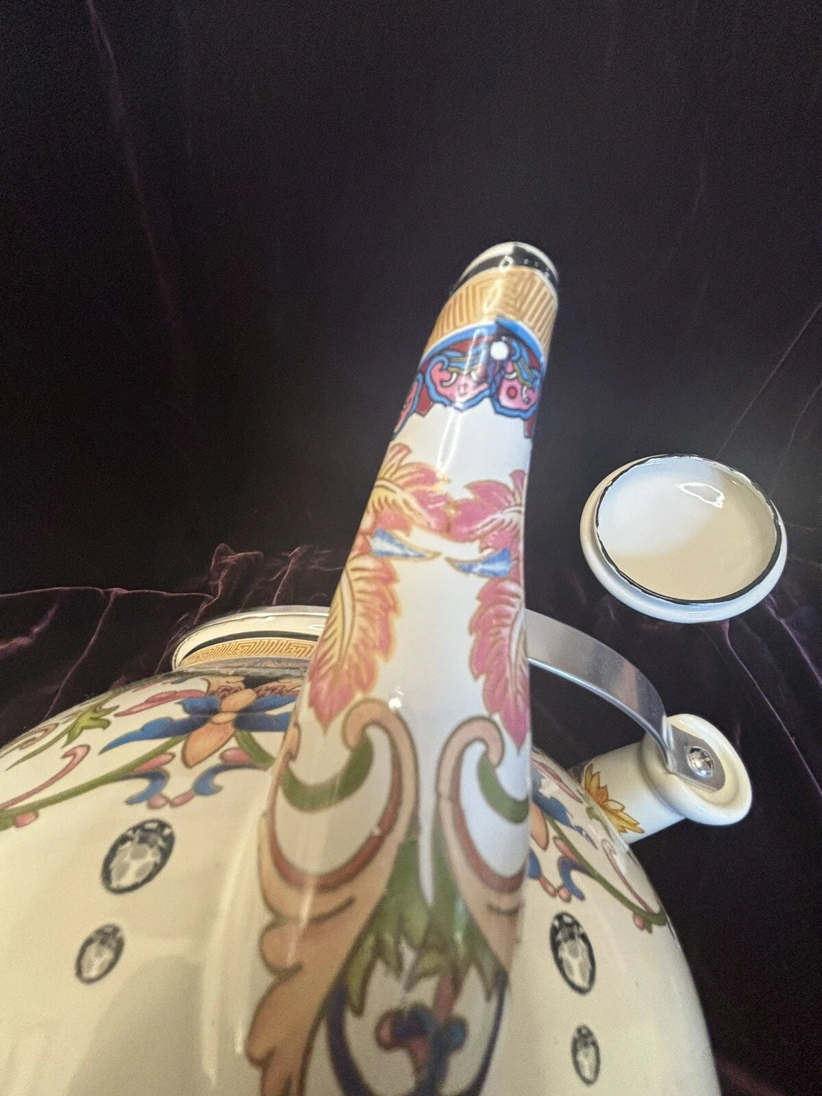 Vintage Floral Enamel Tea Kettle -   2.5L Stovetop