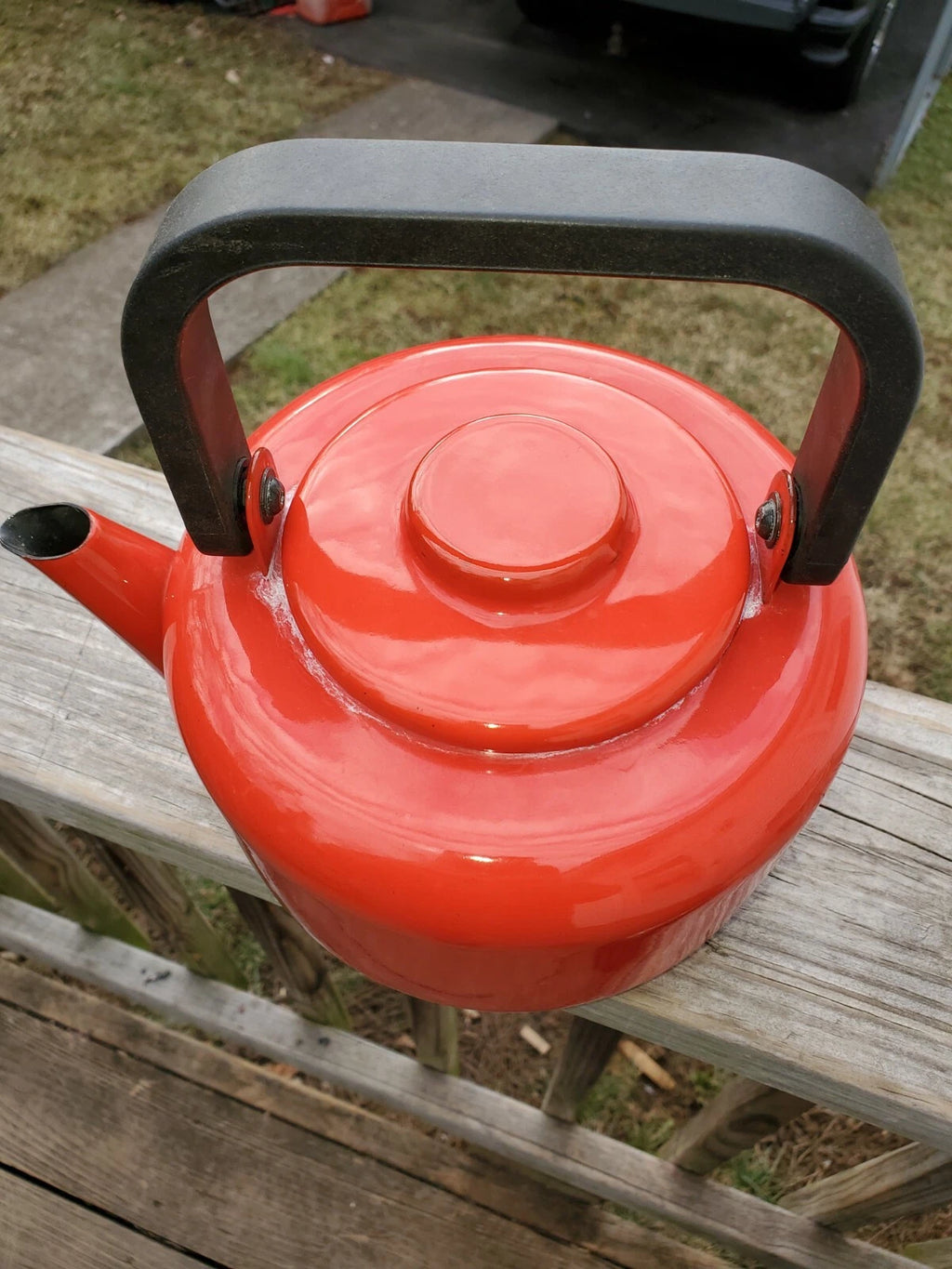 Dansk Japan Red Enamel Teapot Kettle