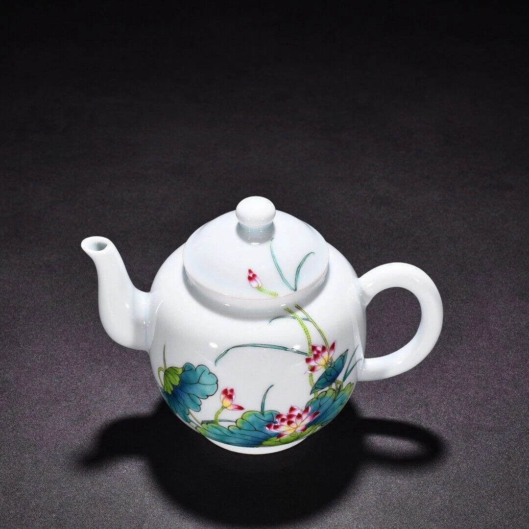6.8 "Old China porcelain Qing Dynasty Yongzheng Enamel color lotus pot