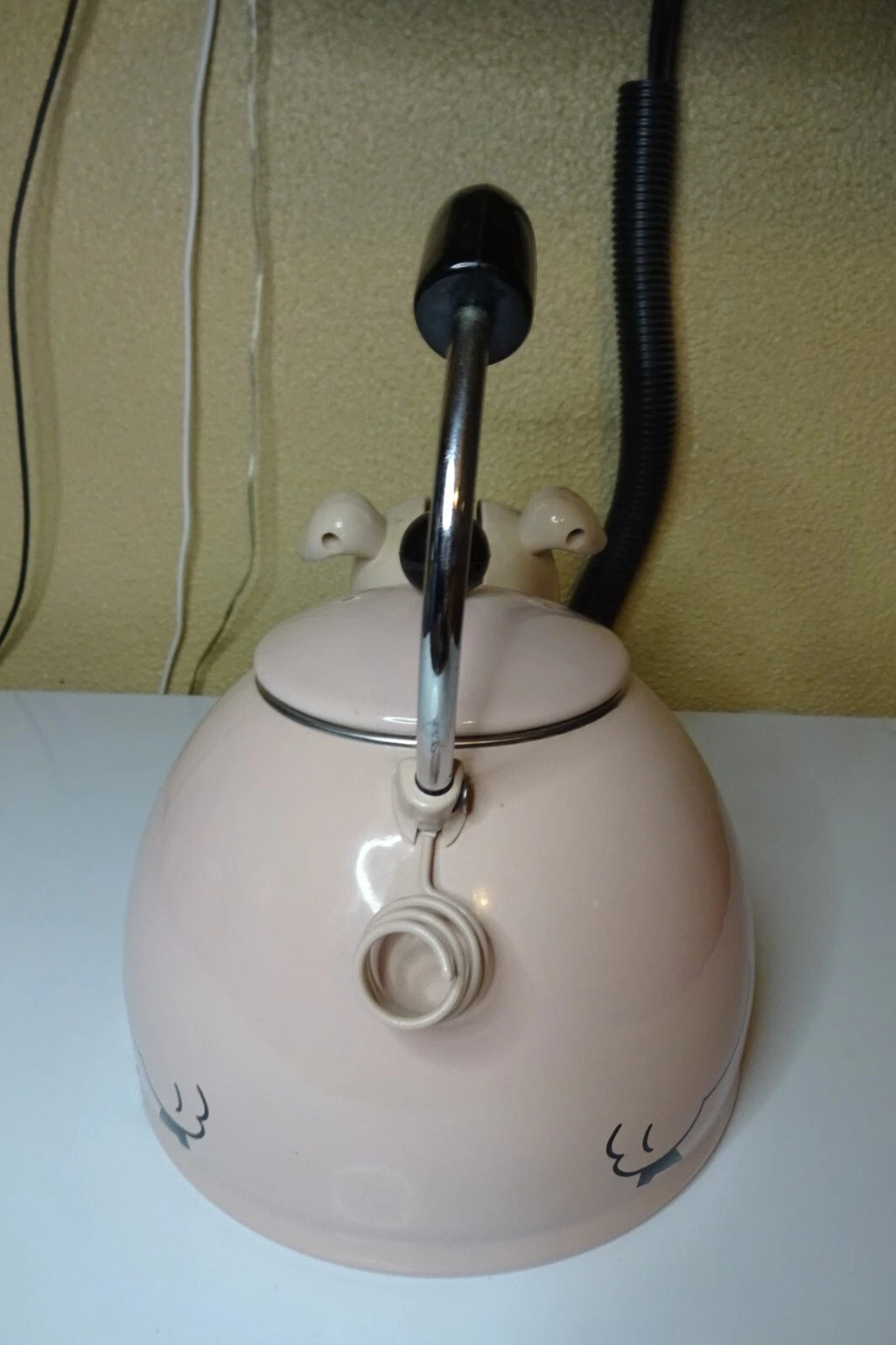 Vtg Kamenstein Pink Pig Whistling Teapot Tea Kettle