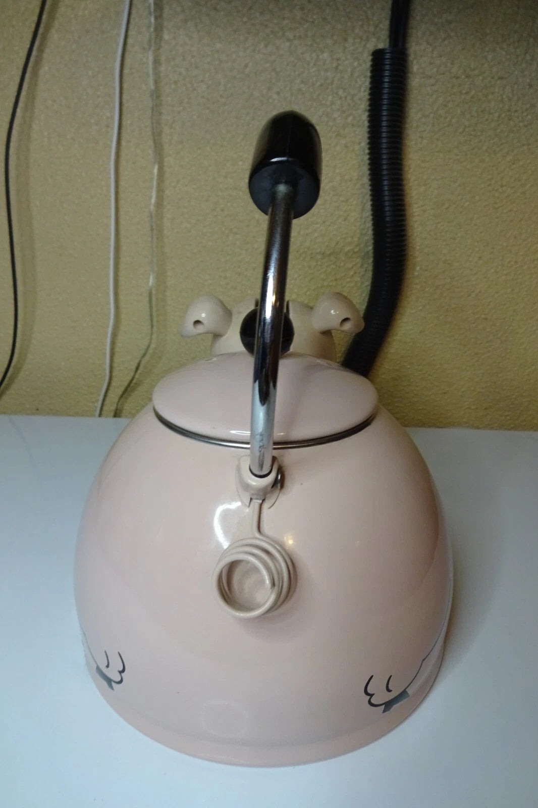 Vtg Kamenstein Pink Pig Whistling Teapot Tea Kettle