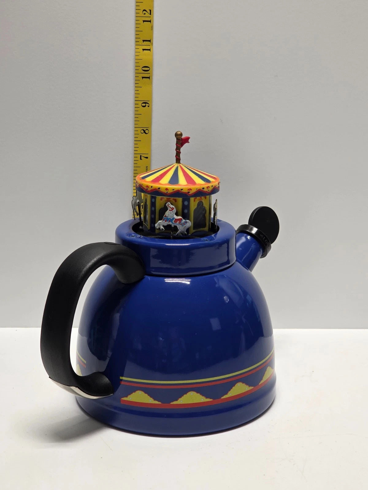 Kamenstein World of Motion Mini Carousel Teapot Whistling Circus Horses Rare