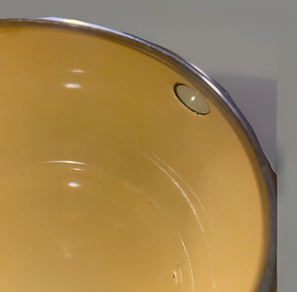 MM Kamenstein Corp. Whistling Tea Kettle Yellow Fish Teapot Enamel Kitschy READ