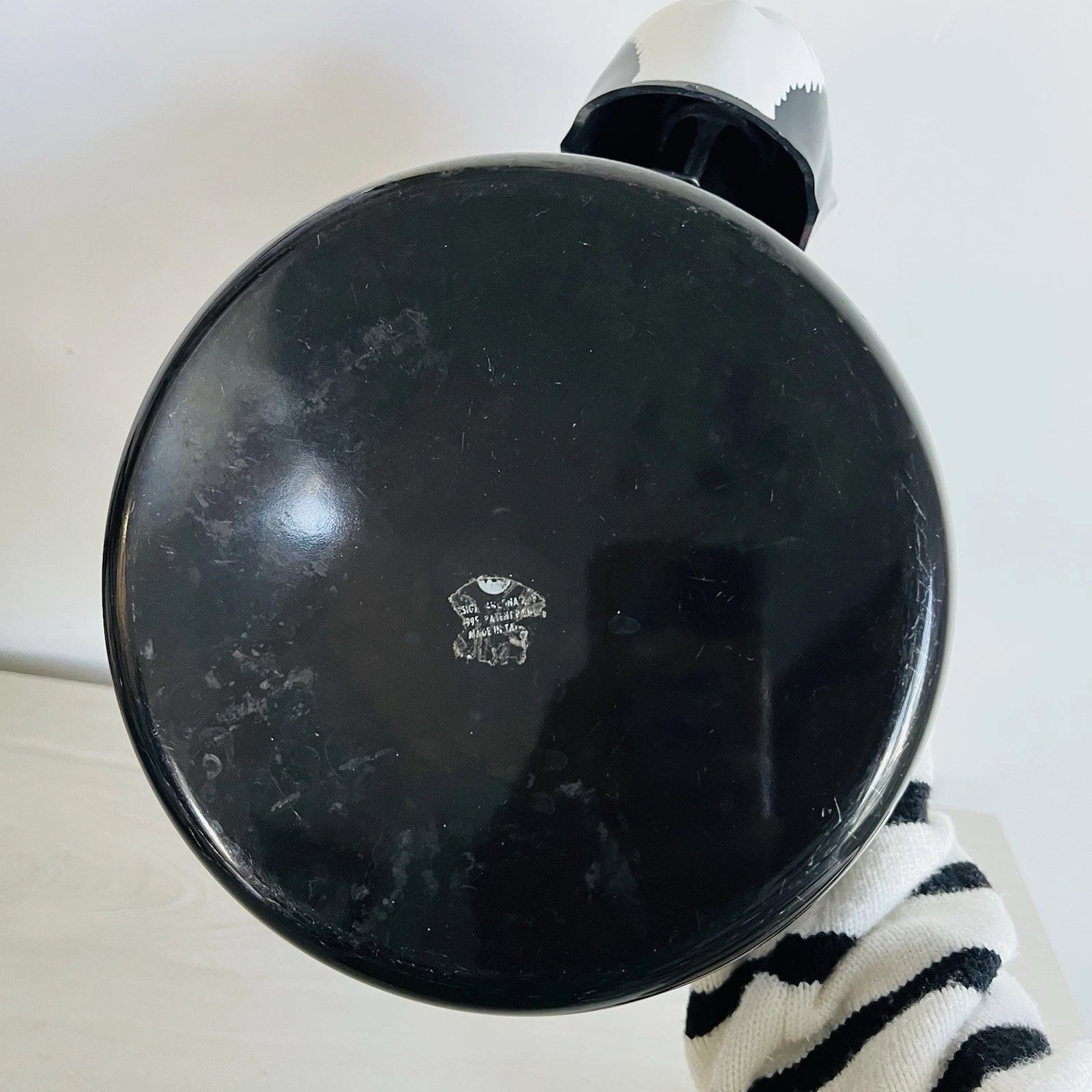 Vintage 1995 Ancona Kitty Cat Bow Tea Kettle Teapot Black And White
