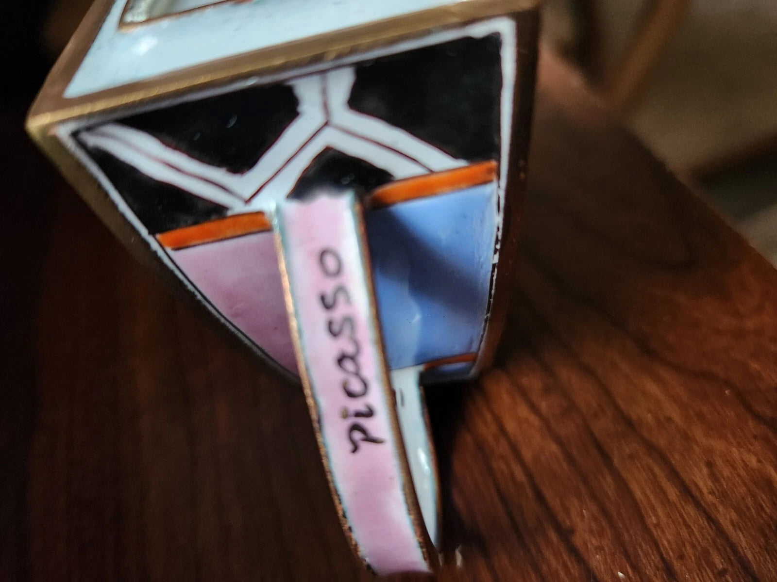 Miniature Tea Pot. Picasso Written On Handle-Enameled Bibelot
