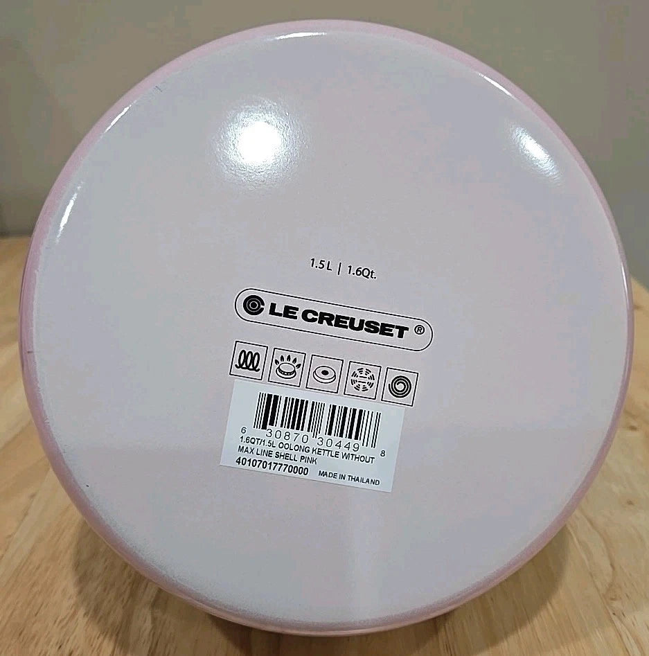 Lecreuset Oolong Whistling Tea Kettle 1.6 Qt Enamel on Steel Shell Pink NIB