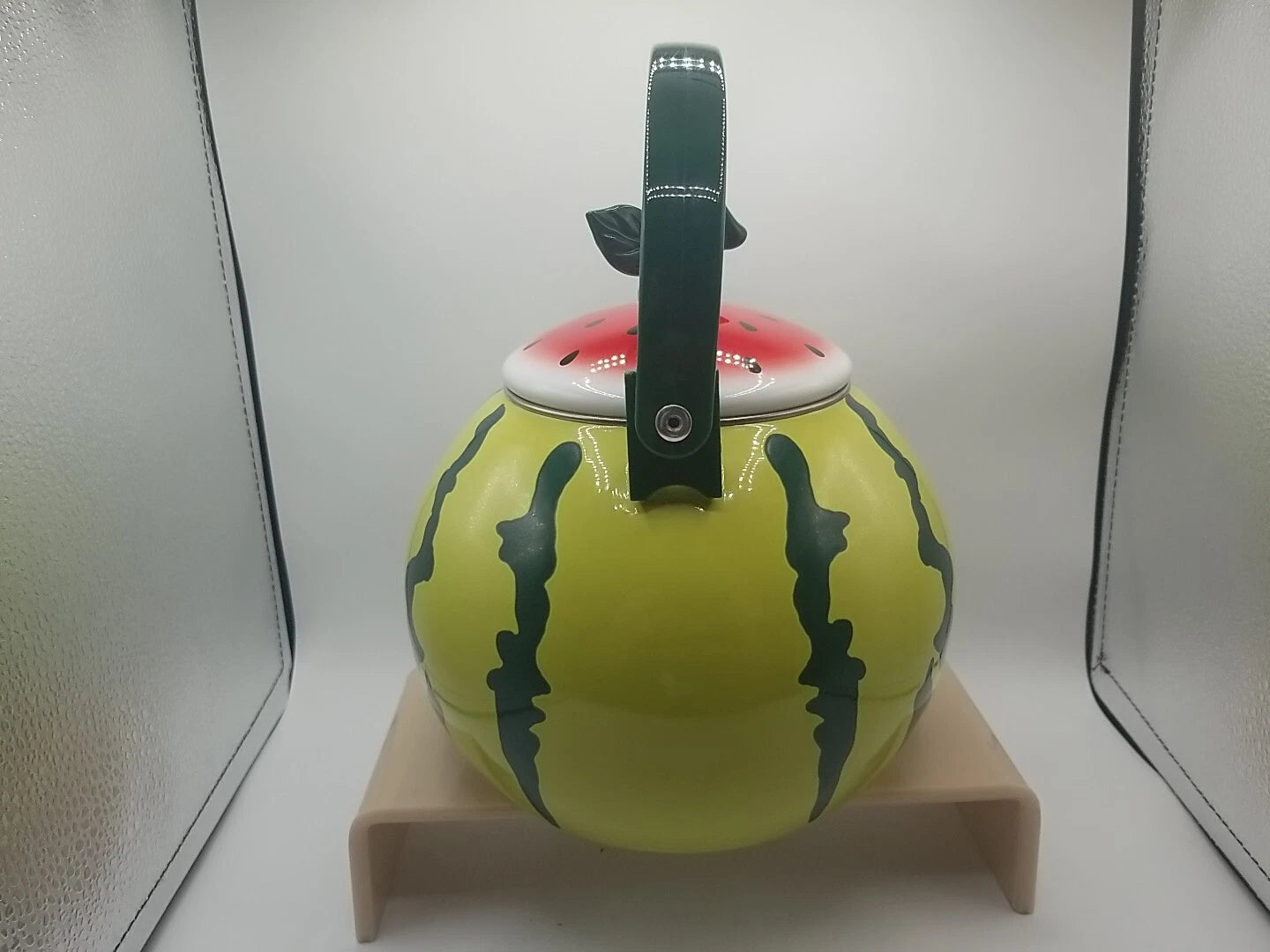Watermelon Enameled 1.6 Quart Enamel-on-Steel Whistling Tea Kettle Teapot