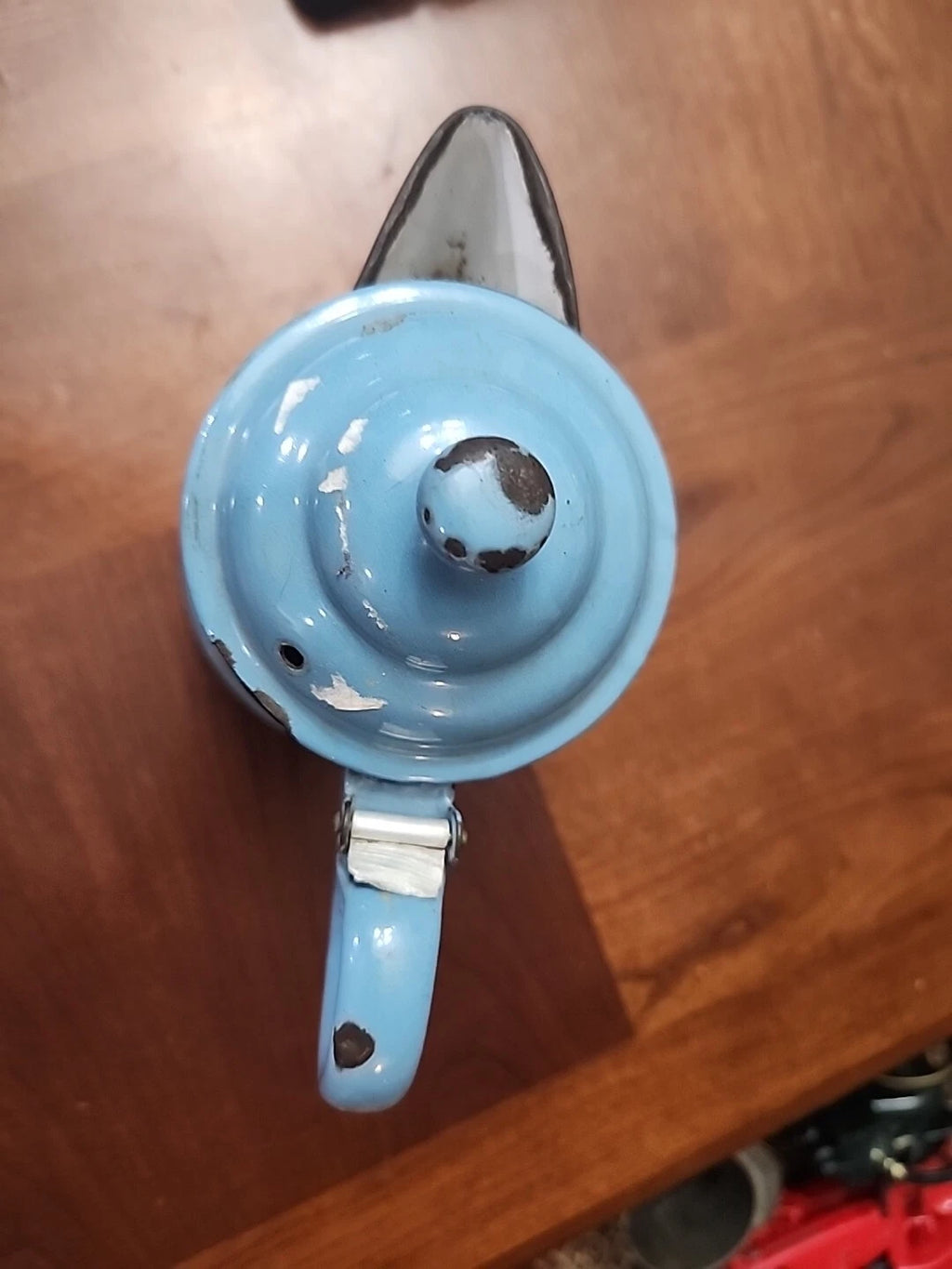 Vintage Pyrolite German Enamelware Teapot Coffee Blue 1.5 Qt