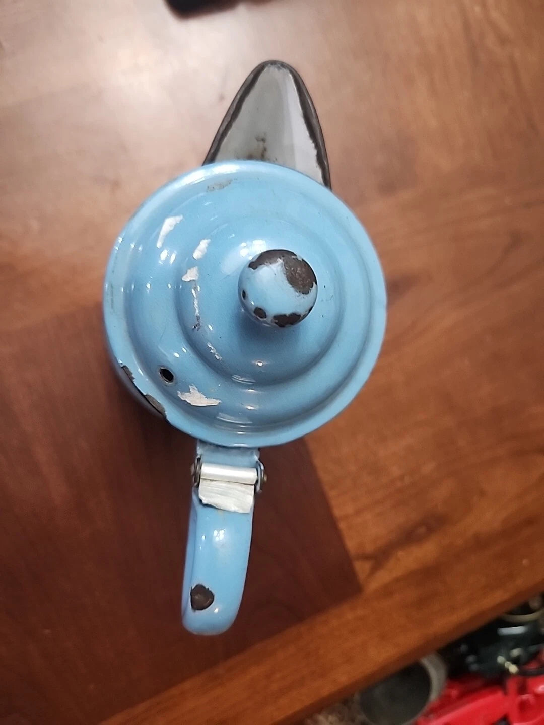 Vintage Pyrolite German Enamelware Teapot Coffee Blue 1.5 Qt