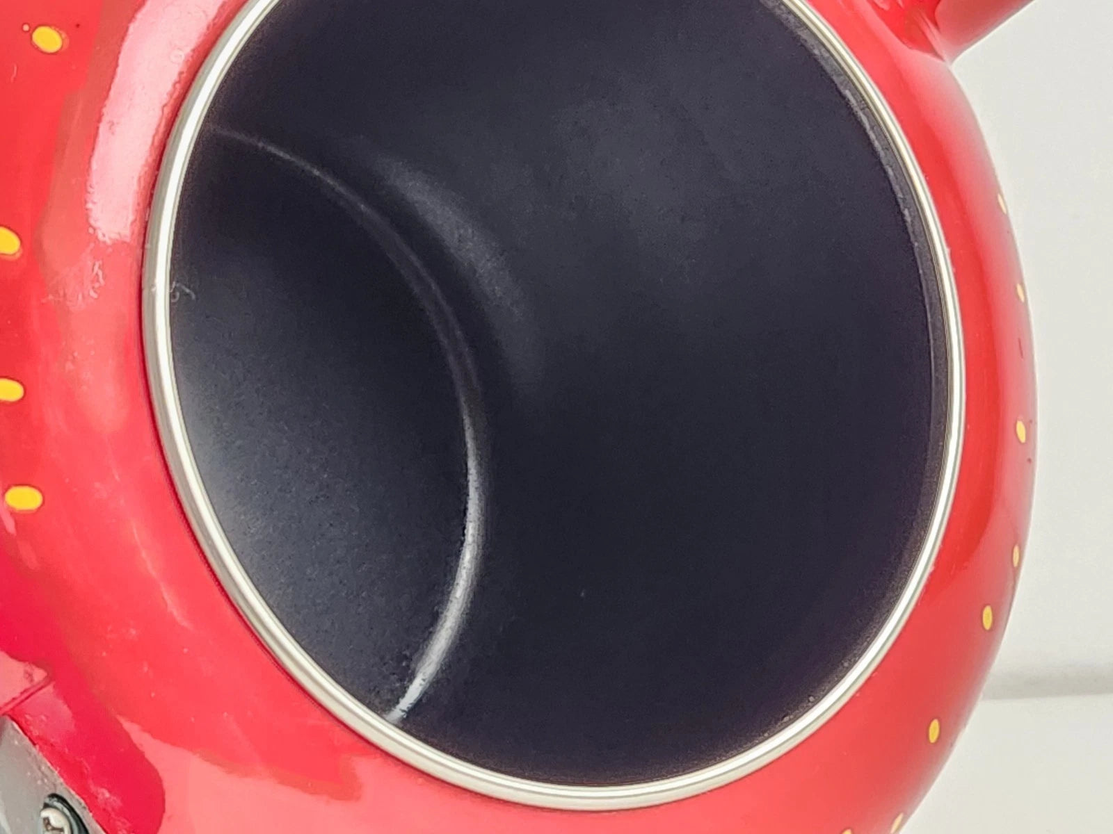 Copco Strawberry Tea Kettle Enamel Whistling Complete 2.5Qt Vtg 90s Cottage Core