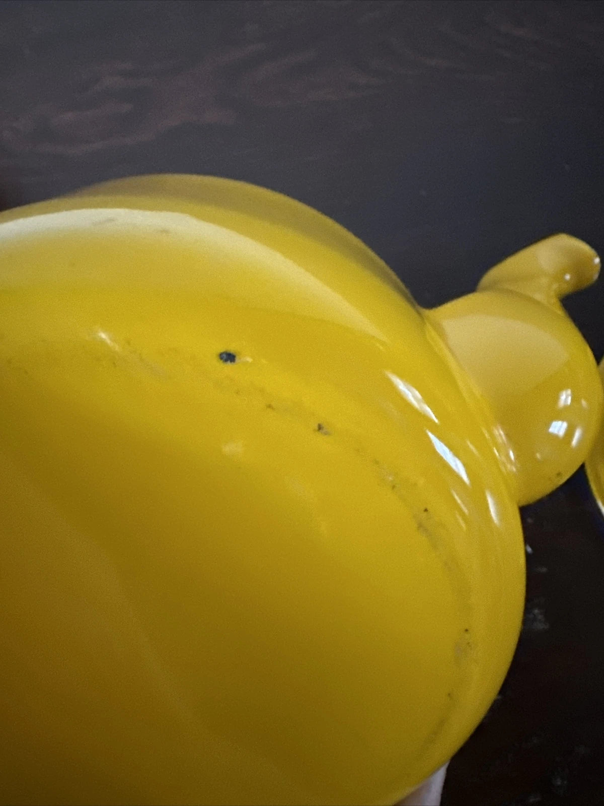 Vintage Yellow Enamel Kettle Tea Pot