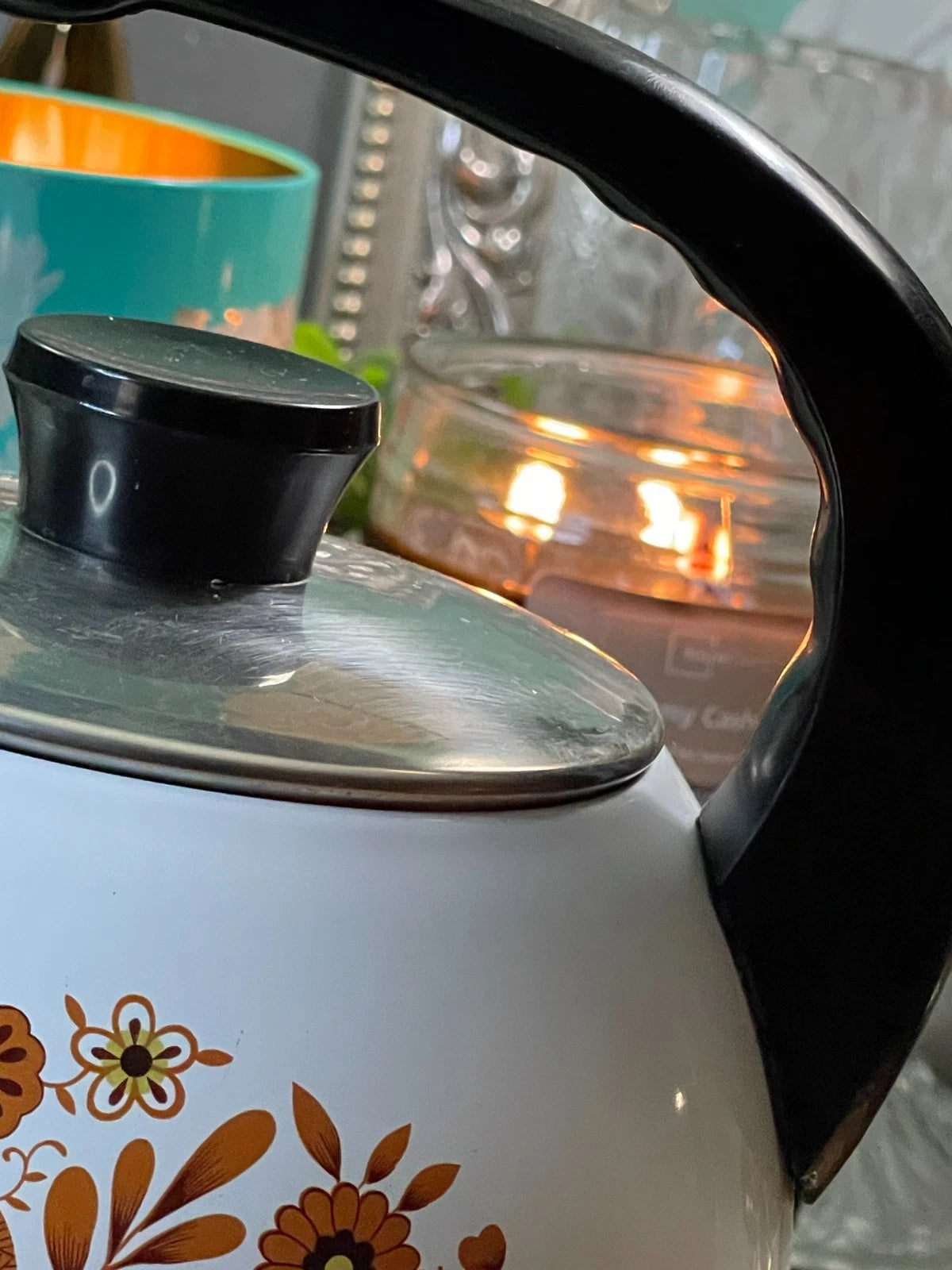 Vintage 1970s Sanko Ware Enamel Tea Kettle, Japan
