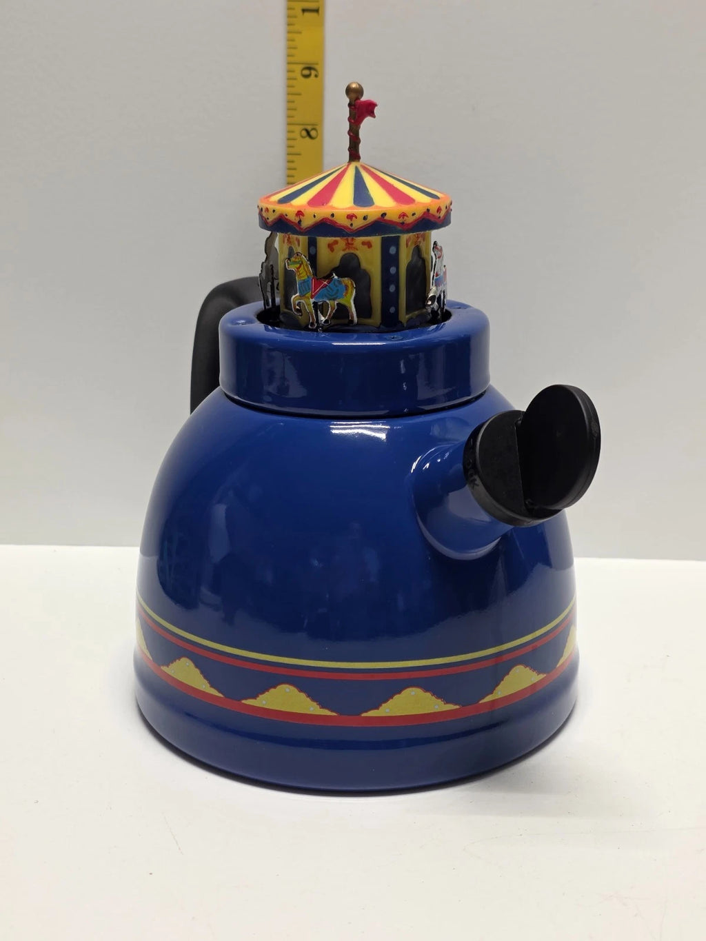 Kamenstein World of Motion Mini Carousel Teapot Whistling Circus Horses Rare