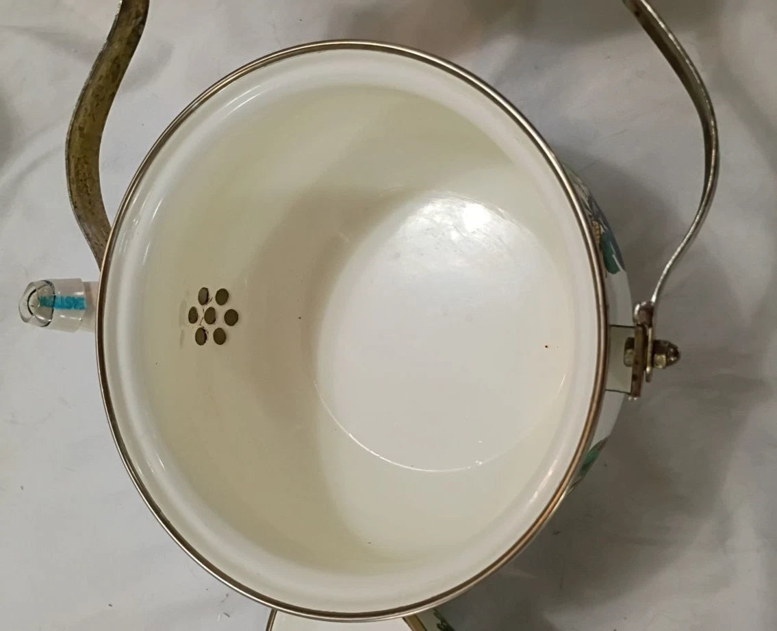 Vintage Tabletops Unlimited Teapot - Ceramic Enamel Fruit - Cottagecore