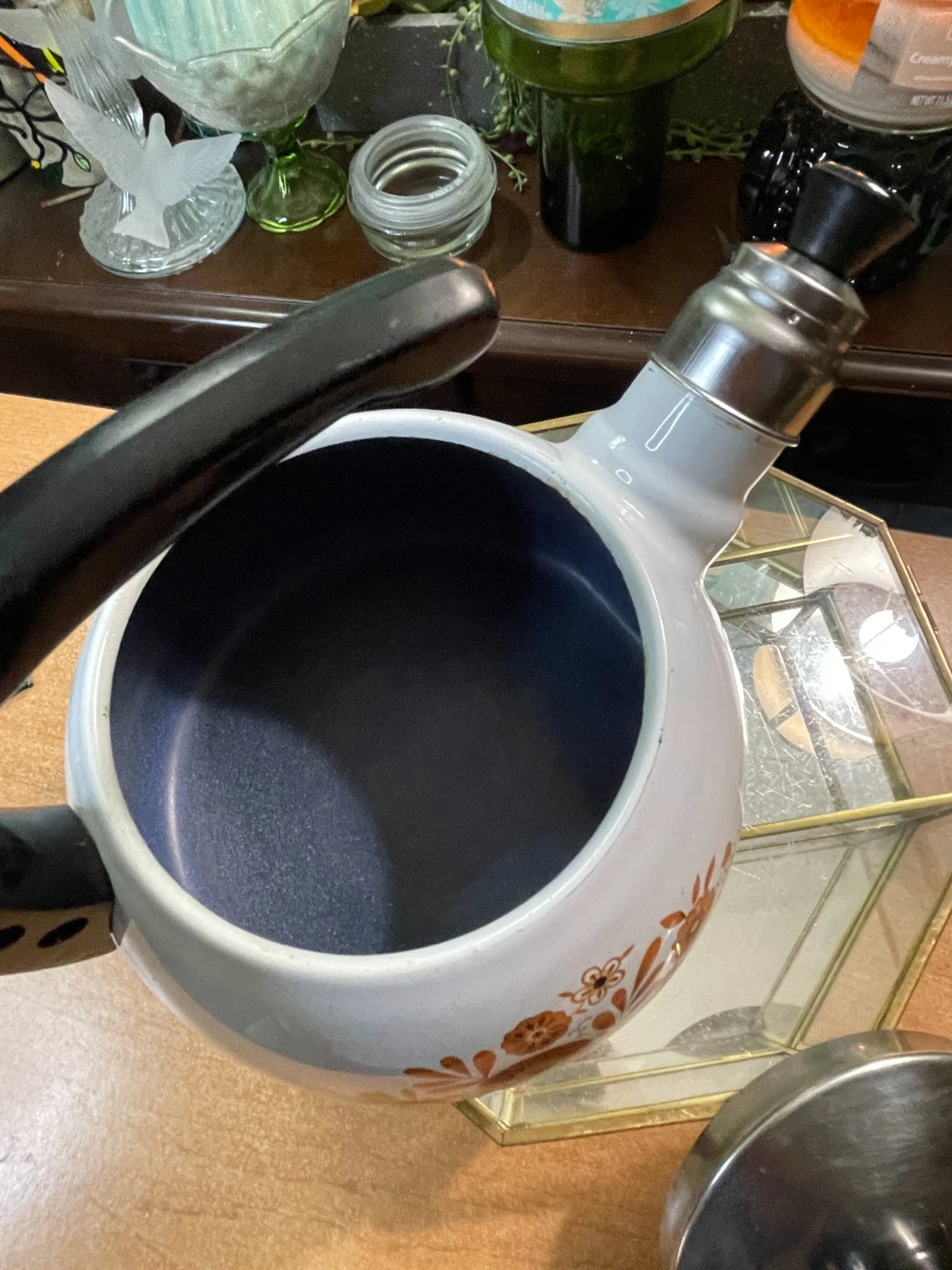 Vintage 1970s Sanko Ware Enamel Tea Kettle, Japan