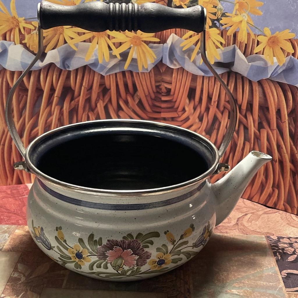 Vintage ASTA Enamelware Cookware 9” Teapot w/ Lid/Handle/Germany