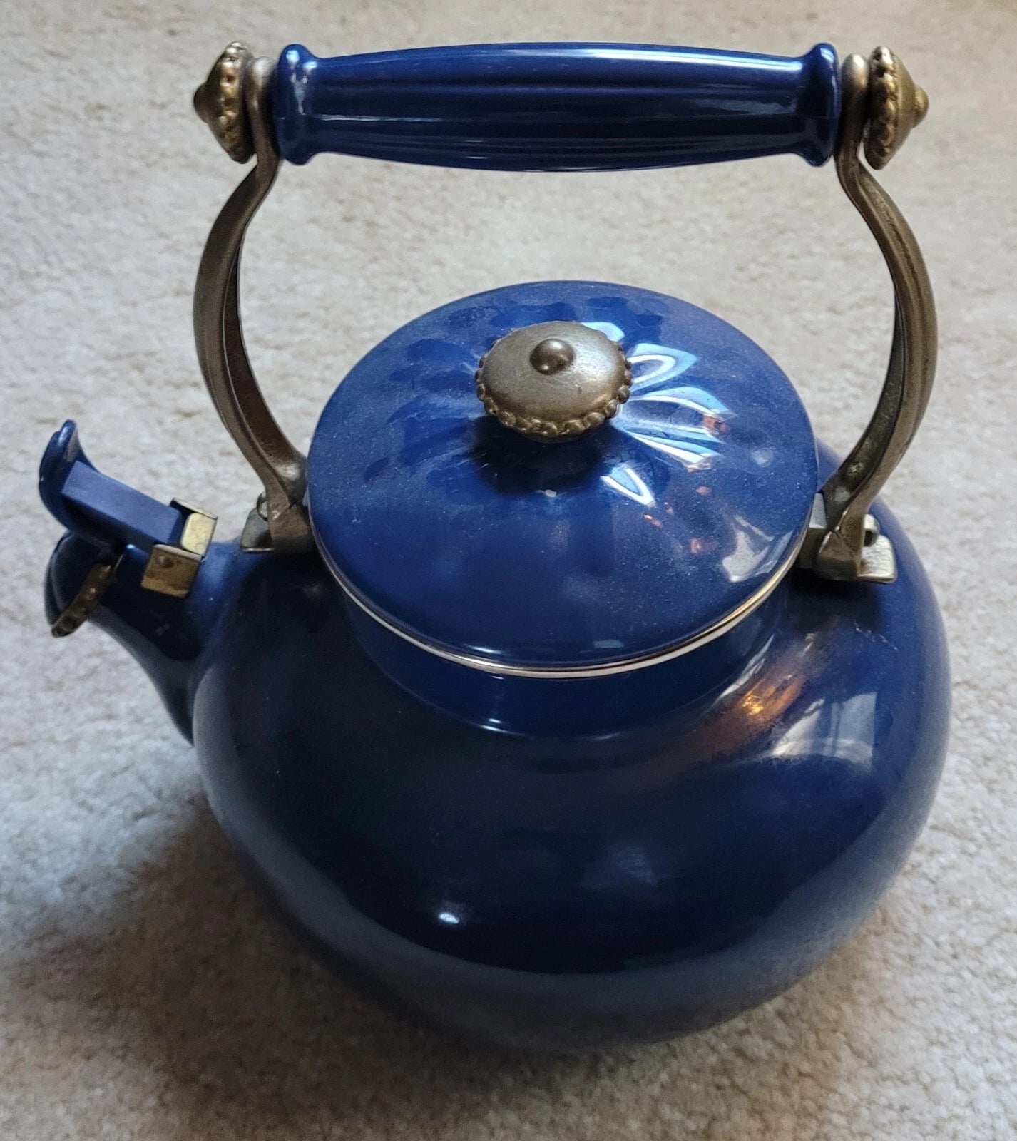Vintage blue Enamel Teapot