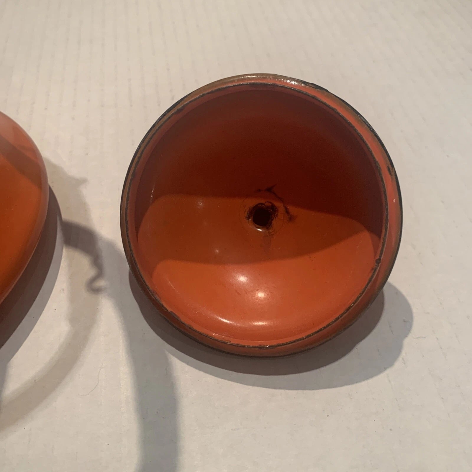 Vintage Orange Baked Enamel Ware Tea Pot Kettle by OTO Japan MOD KITCHEN