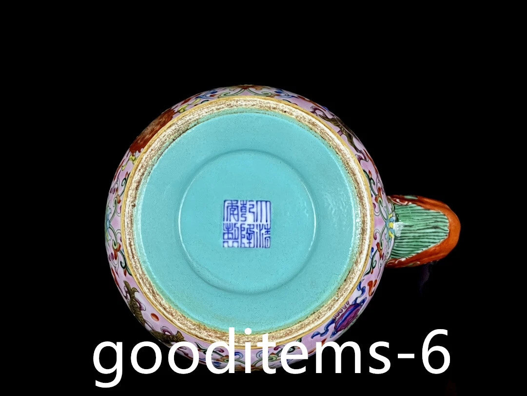 7.6"China Porcelain Qing Qianlong Enamel Color gilt Eight Treasure Pattern Pot