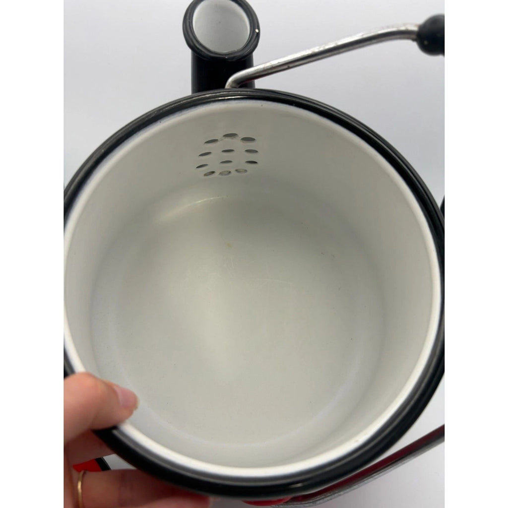 Vintage Kook King Ware Enamelware Tea Kettle Deep Red and Black Vollrath