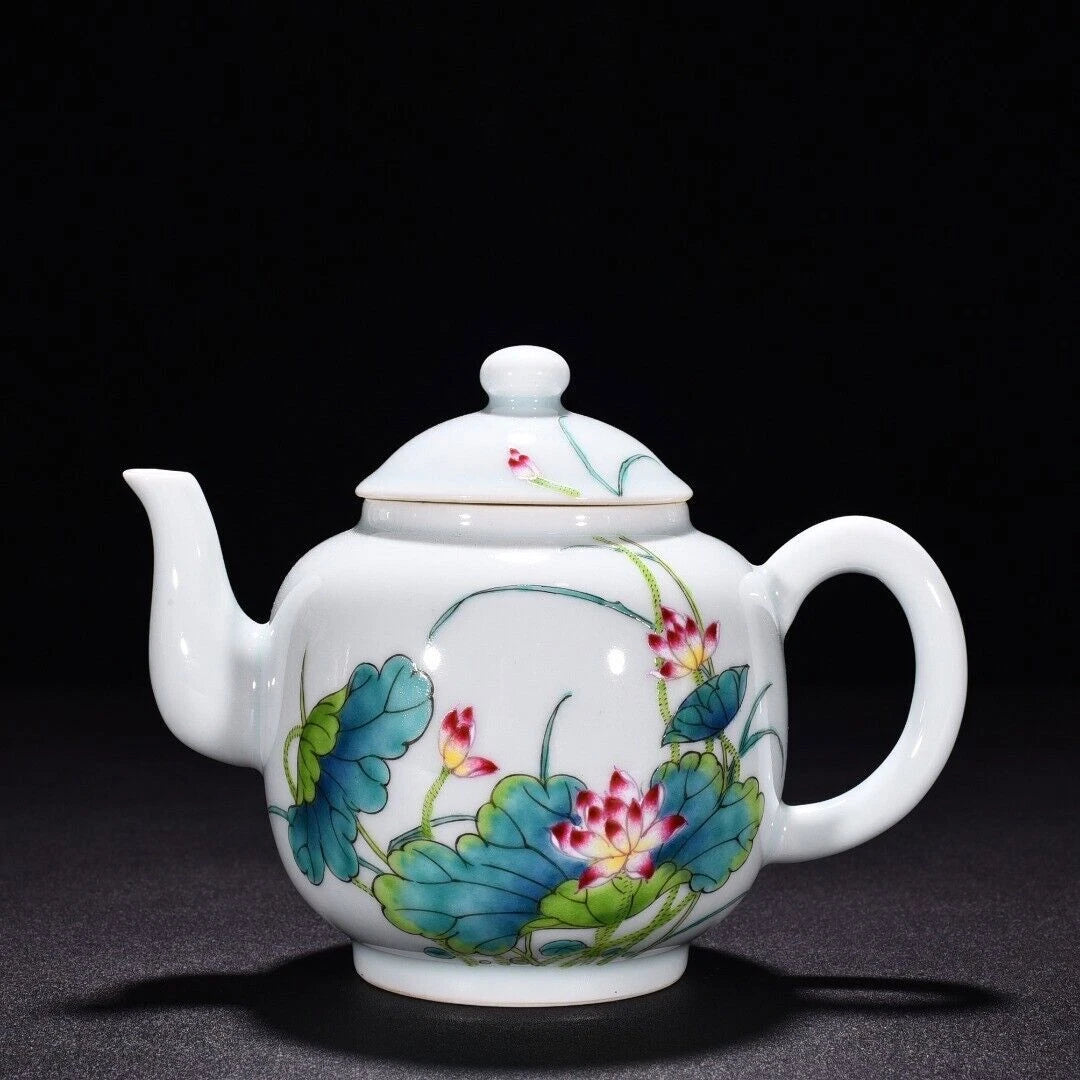 6.8 "Old China porcelain Qing Dynasty Yongzheng Enamel color lotus pot