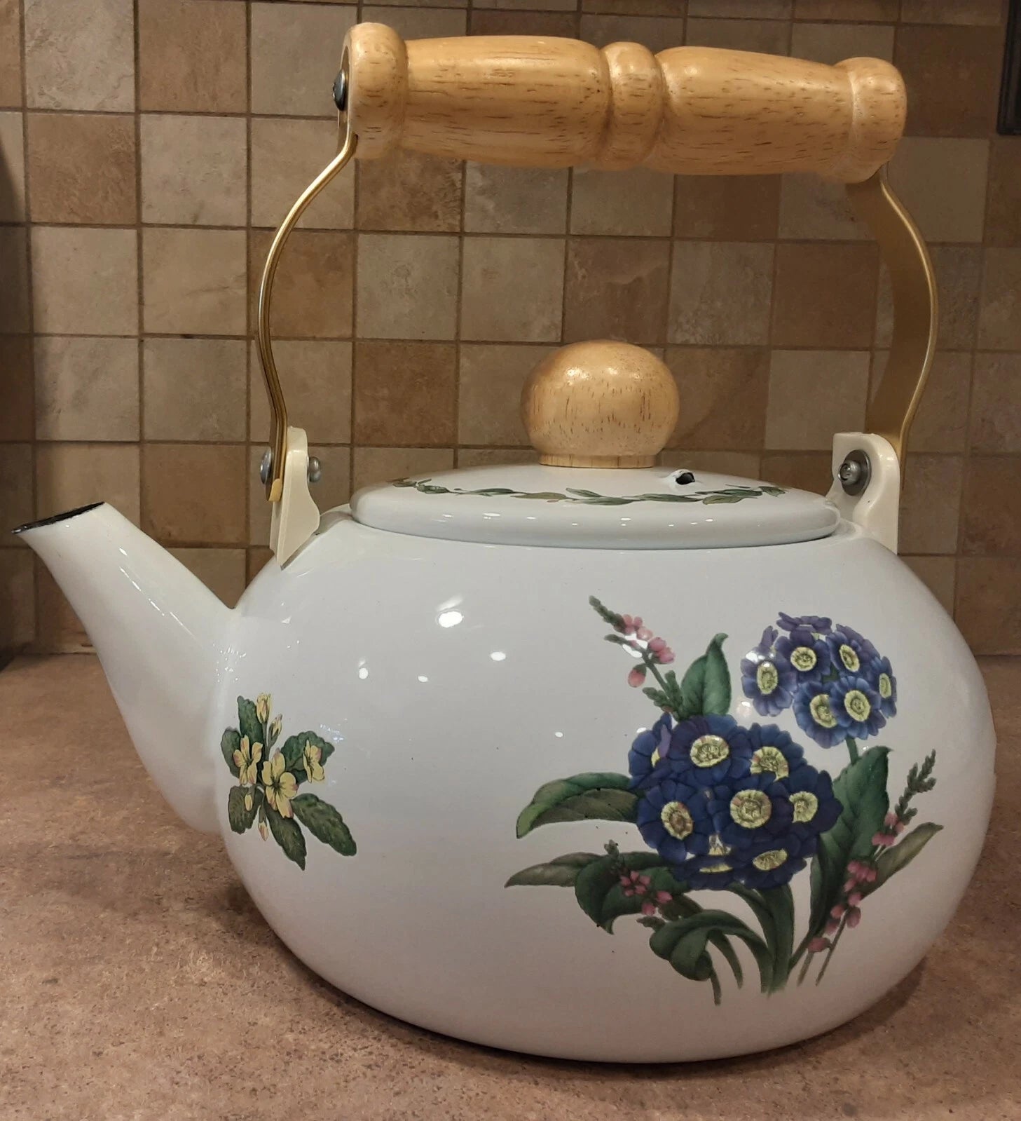 Vintage Teapot Japanese  Noritake Enamel Kettle Teapot