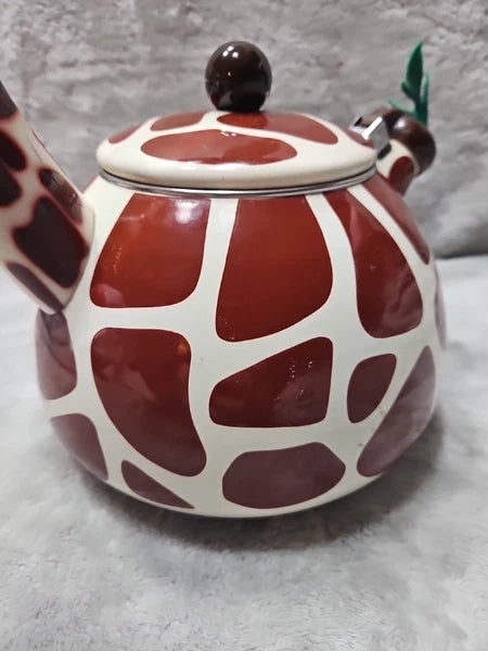 GIRAFFE TEAPOT Supreme Housewares Whistling  Enamel On Steel Tea Kettle
