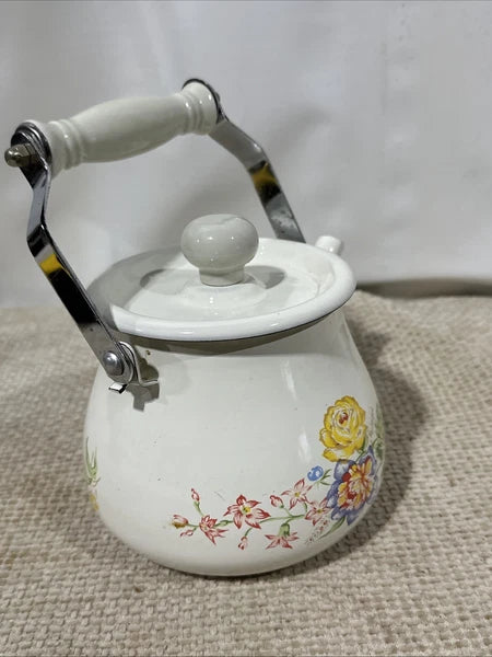 Vintage Kobë Enamel Tea Kettle Floral Design – JCPenney Exclusive
