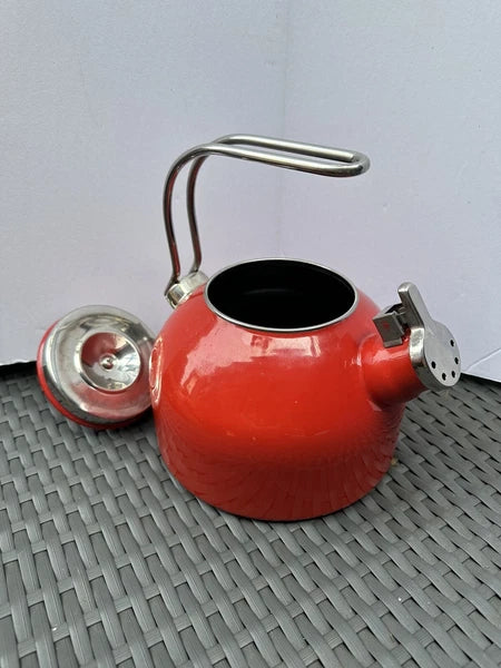 Tea Kettle Martha Stewart Collection 2.5 Qt Enamel Steel Designer Tea Pot