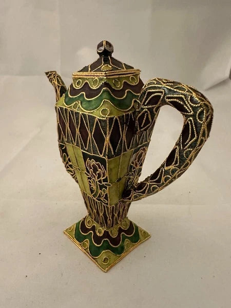 NYCO Miniature Gold Enamel Art Cloisonne Teapot