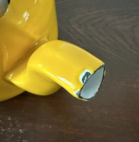 Vintage Yellow Enamel Kettle Tea Pot