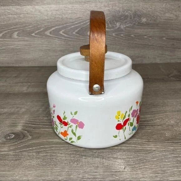Vintage gailstyn sutton early spring enamel teapot